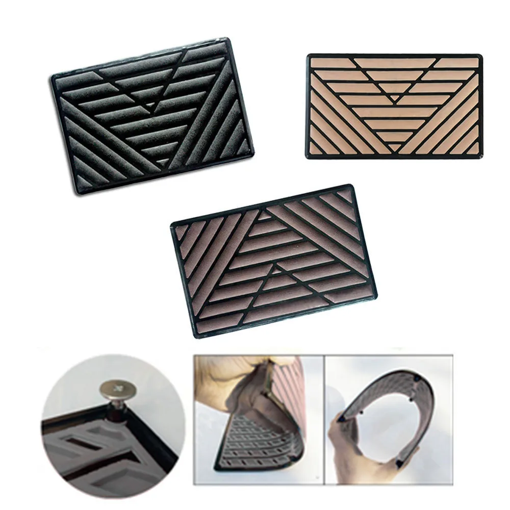 Universal Black PVC V-shaped PedalsCar Floor Carpet Pad Heel Foot Mat Pedal Patch Cover 25x15cm Car Foot Pad Car Mat