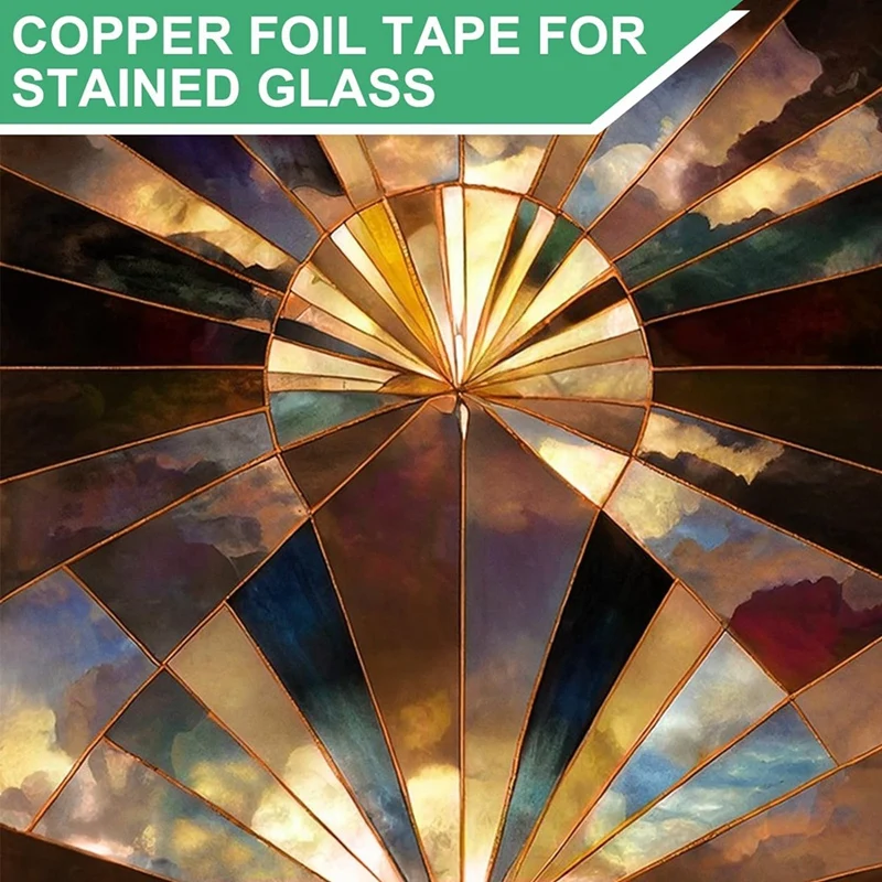 Conductive Copper Tape Suitable For Stained Glass 4 Sizes (0.2/0.24/0.3/0.4 Inches) X 82.5 Feet 4Piece