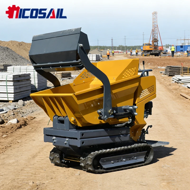 500kg Site Dumper CE Approved 4WD Diesel Dumper for Construction Farm Earthmoving EU Market