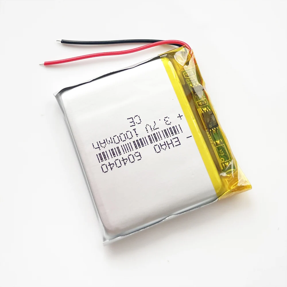 Batería recargable LiPo de 3,7 V y 1000 m 604040   + enchufe JST de 2 pines para GPS DVD teléfono móvil Bluetooth Videojuego PAD libros electrónicos Tablet PC