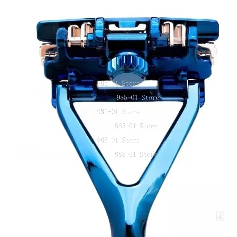 Aluminum alloy bald shaving tool, triple razor with interchangeable blades