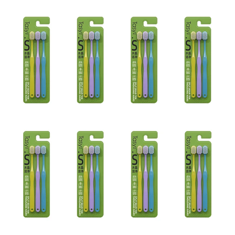 Set di spazzolini da denti puliti da 24 pezzi - Setole morbide da 0,18 mm, Testa larga 48 fori, Anti-sensibilità per coppie e familiari