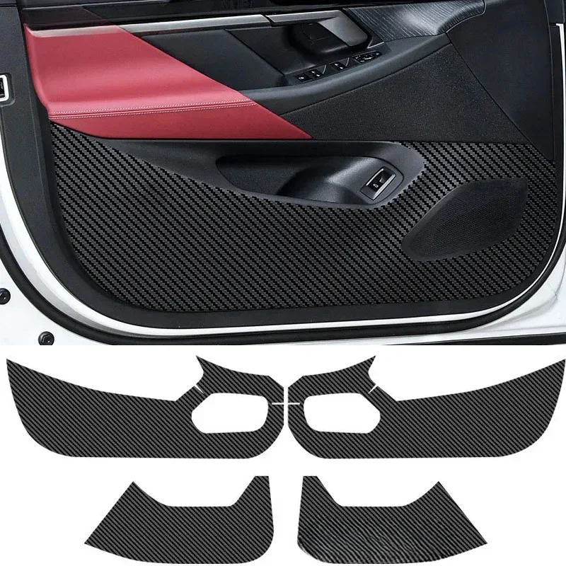

Door Anti Kick Cover Protection Mat Stickers For BMW 5 Series G30 2018-2023 G60 G68 2024 Leather Carbon Fiber Car Accessories