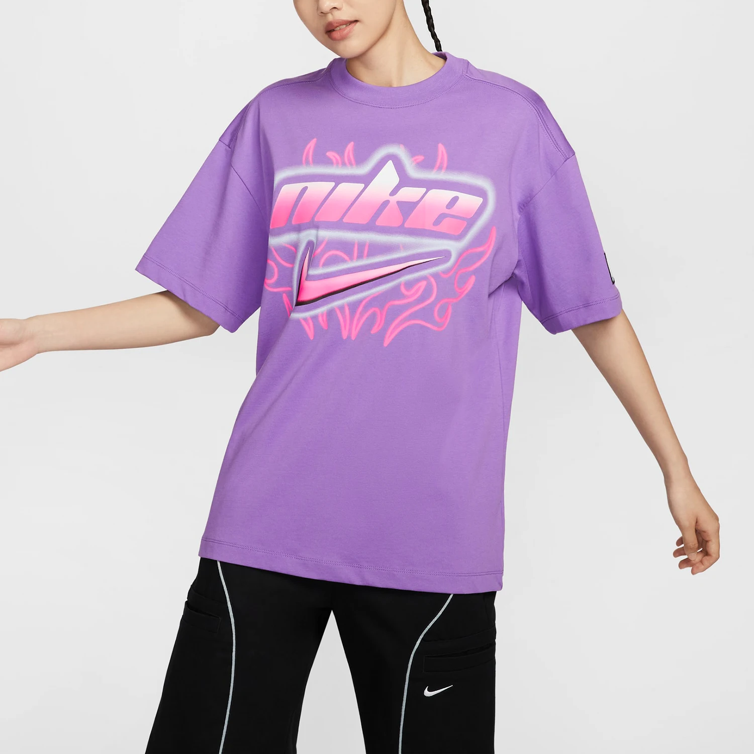 

Nike Official Authentic Autumn New Women's Knitted Printed Casual Short-Sleeve T-Shirt FZ1147-521