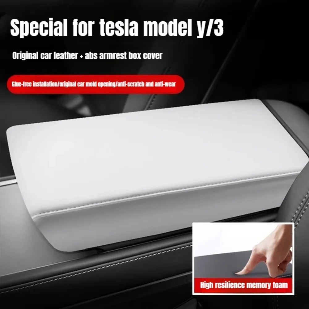 

Защитный чехол из АБС-пластика для кожаного подлокотника Tesla Model 3/Y (2017-2023), Highland (2024), Juniper (2025) – аксессуар для крышки подлокотника