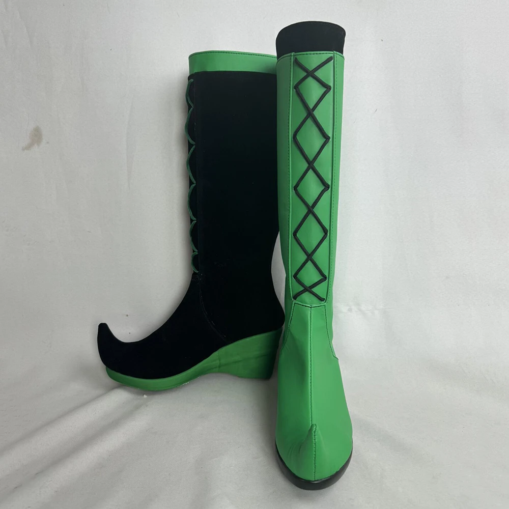 The Freak Circus Harlequin Clown Cosplay Boots – Green Black Long Boots Adult Halloween Carnival Costume Prop Shoes 2026 view 3