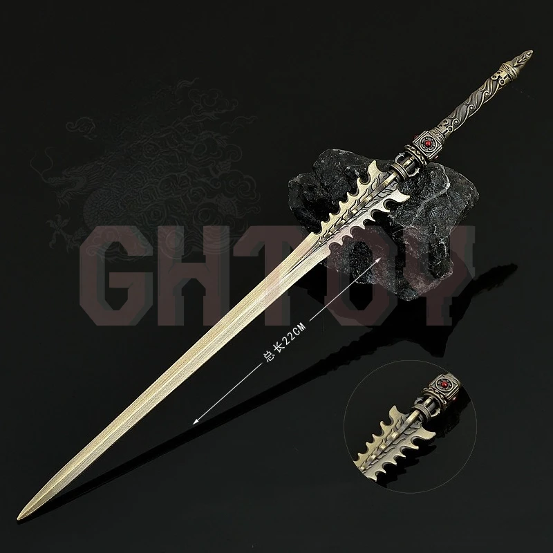 

22cm/8.66in Cold Weapons Model Metal Handicraft Ornament Model Chase The Sun Sword Toy Ornament Model Desktop Display Collection