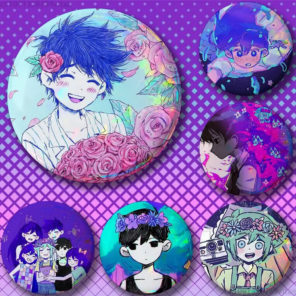 RPG Omori Cartoon 32/44/58mm Handmade Pins Round Brooch Badge Backpacks Clothes Jewelry