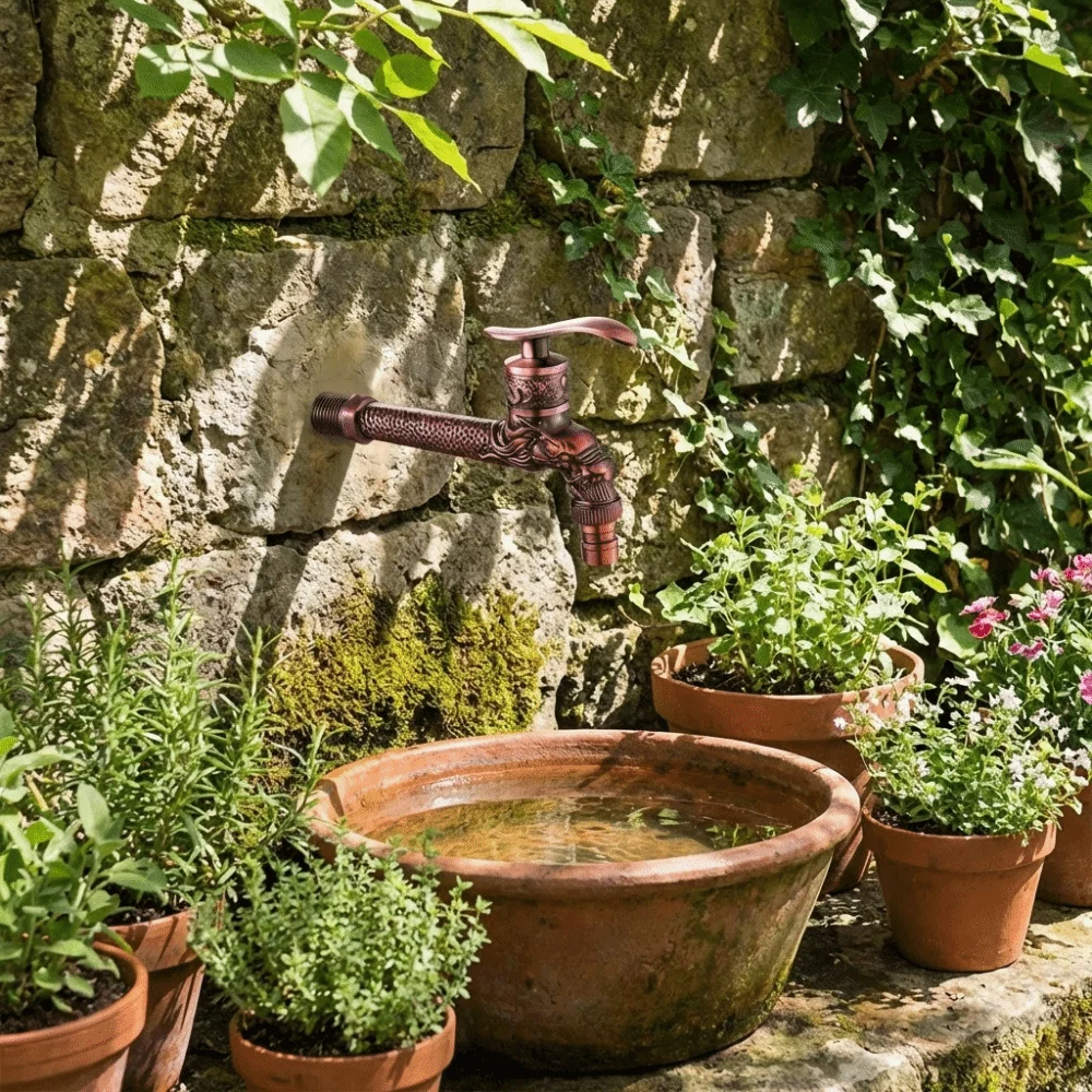 

Настенный смеситель с дизайном в виде головы дракона, из морозостойкого материала, универсальное подключение, настенная конструкция