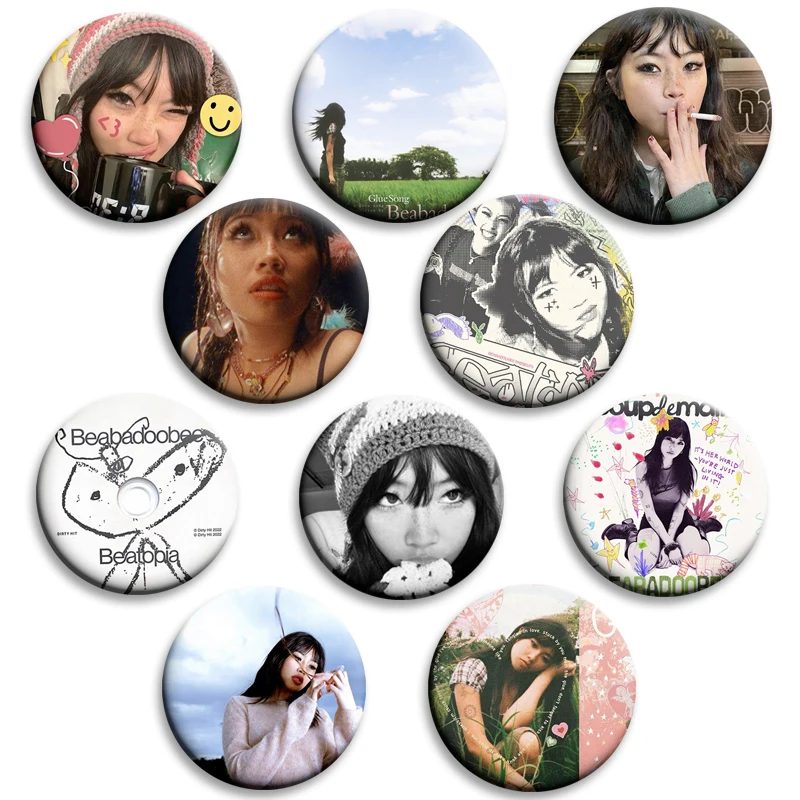 Beabadoobee Beatopia Enamel Pins I Love My Girlfriend Brooch Beabadoobee Talk Album Cover Badge for Bag Denim Jacket Decor Gifts