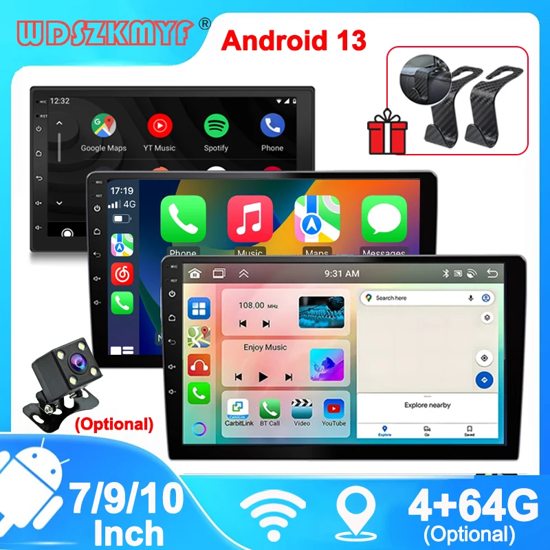 Универсальный 2 Din Android 13 Автомобильный Радиоприемник 64g Авторадио 7/9/10 Дюймов Android Gps Bt Центральные Мультимедий...