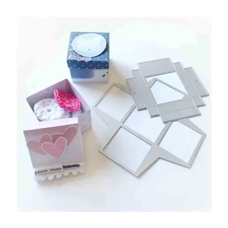 New Square Mini Box With Cover Craft Embossing Mold 2022 Metal Cutting Dies for DIY Decorative Scrapbooking Album Card Making