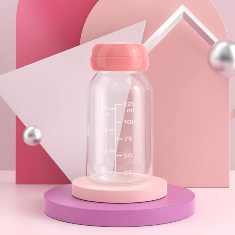 Breast milk Storage Bottles 125ml Baby Food Fruit Juice Water Storage Containers No Leak Milk Freezer Bottles Safe BPA Free