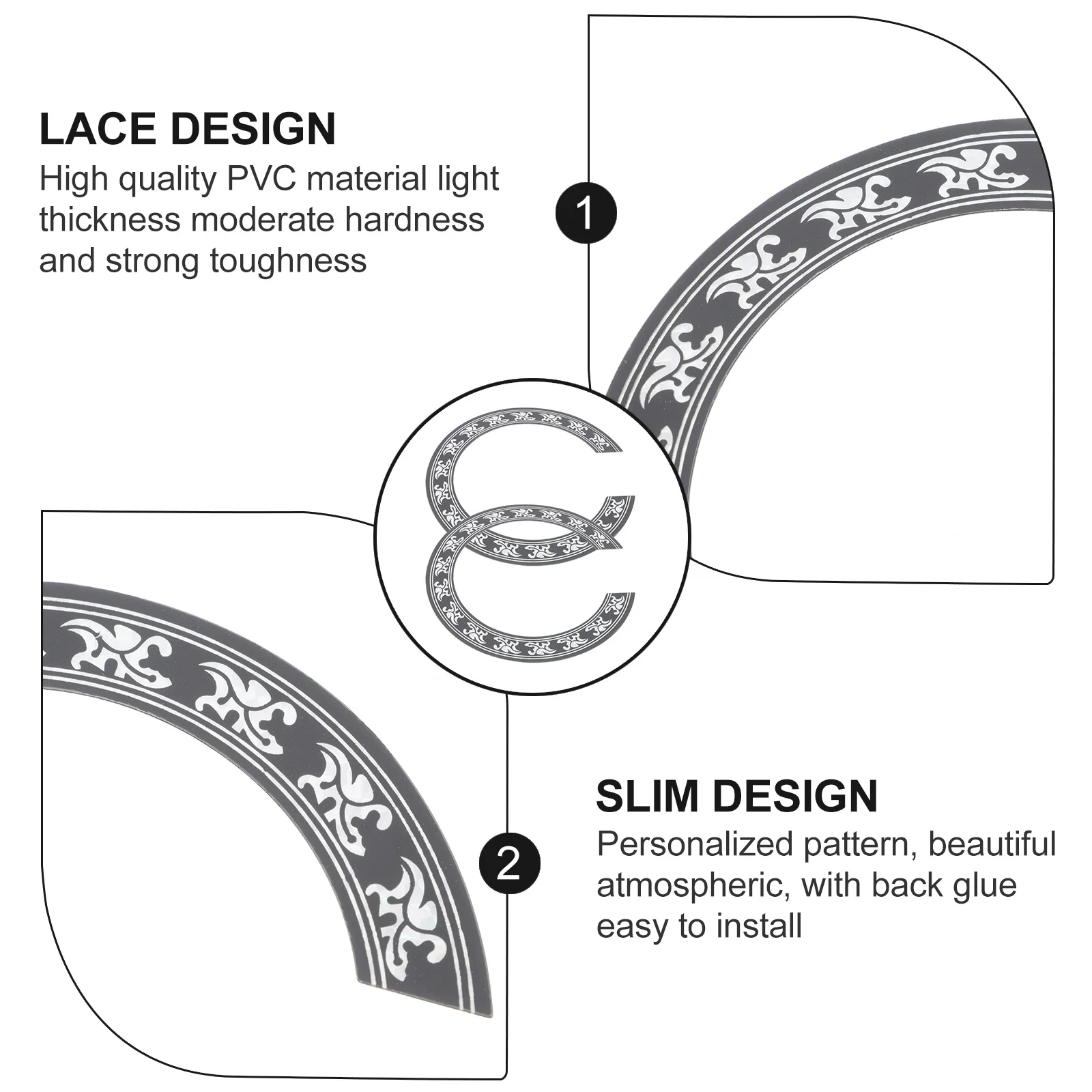 

2Pcs Guitar Sound Hole Rosette High Grade Inlay Decal for Acoustic Classical Guitar Rosette Ring Sturdy Portable Design