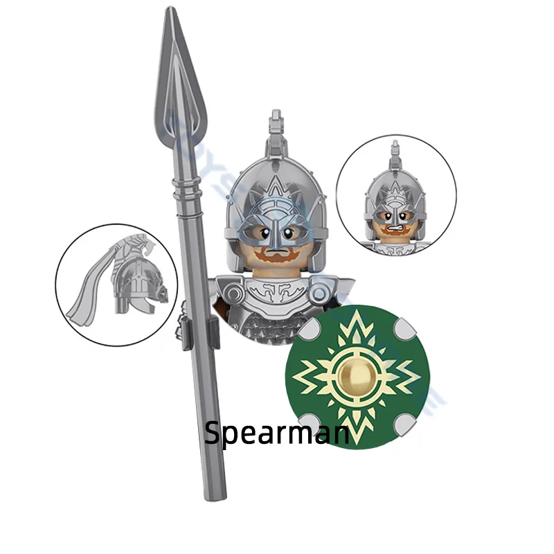 The Axe Guard Sword Infantry Spearman Archer Spear Dagger Soldier Model Blocks MOC Bricks Set Gifts Toys For Children KT1046