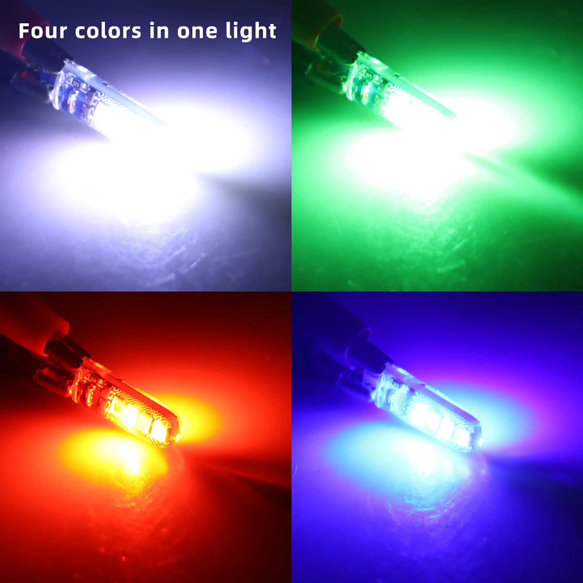 10x T10 W5W RGB LED Strobe Light 3030 Smd 8 LED Car Interior Lighting Reading Bulb Auto Wedge Clearance Light License Plate Lamp