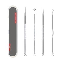 Stainless Steel Acne Needles Blackhead Remover Tools No. 5 Cell Pimples Blackhead Clip Tweezers Ear Wax Cleaning Kit
