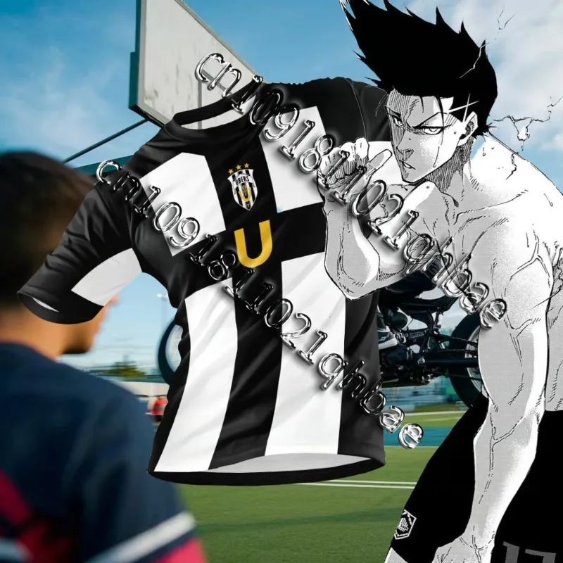 الصيف ثلاثية الأبعاد الطباعة كرة الصالات وكرة القدم عزر VL Replika أنيمي Ubers الأزرق قفل كامل طباعة تأثيري تي شيرت الاطفال الكبار بلايز الملابس