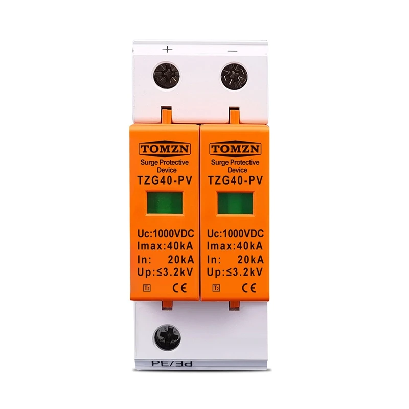 TOMZN SPD DC 1000V 20KA-40KA House Surge Protector Protective Low-Voltage Arrester Device Surge Protective Device