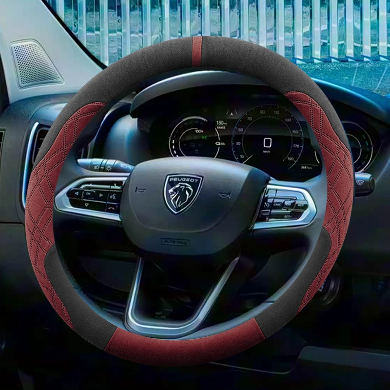 

Suede Warm Car Steering Wheel Cover For Peugeot e Boxer 2024 Winter Warm Auto interior Accessories
