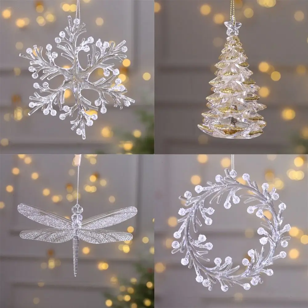2 SZT. Akrylowe Kryształowe Zawieszki Świąteczne Płatki Śniegu Ozdoby na Ścianę Choinkę DIY Do Użytku Wewnętrznego i Zewnętrznego Kryształowe Dekoracje Wiszące