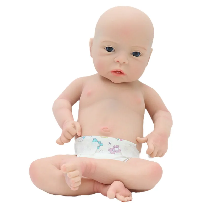 New 18 inch Painted / unpainted rebirth doll kit full solid silicone closed eyes / open eyes reborn kit accessories