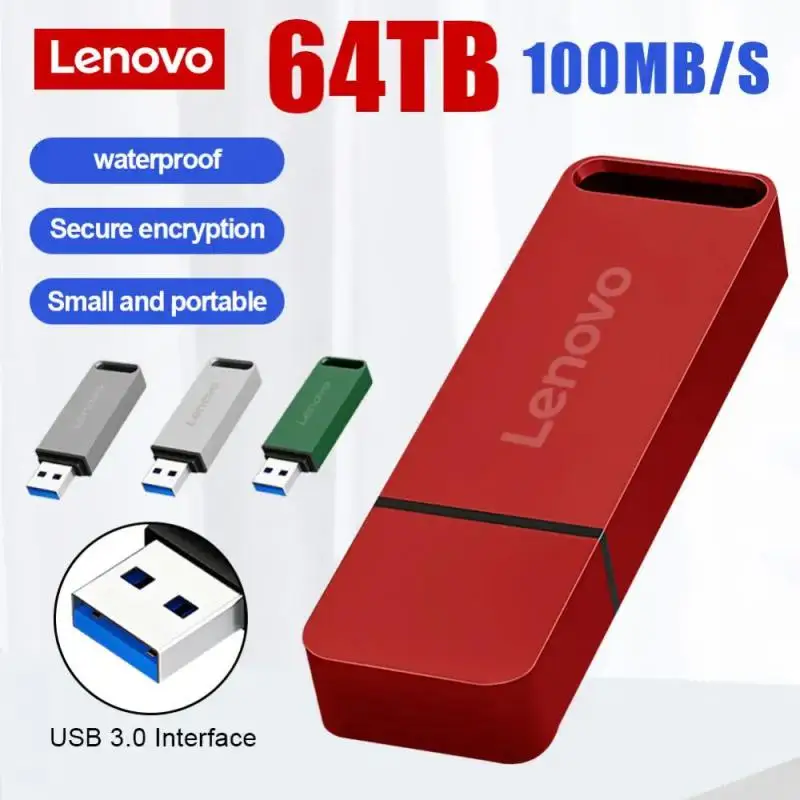 Lenovo 64TB USB Flash Drives 32TB High Speed Pen Drive 16TB USB 3.0 Flash Disk 4TB USB Stick 8TB USB Memory For Laptop PC TV PS5