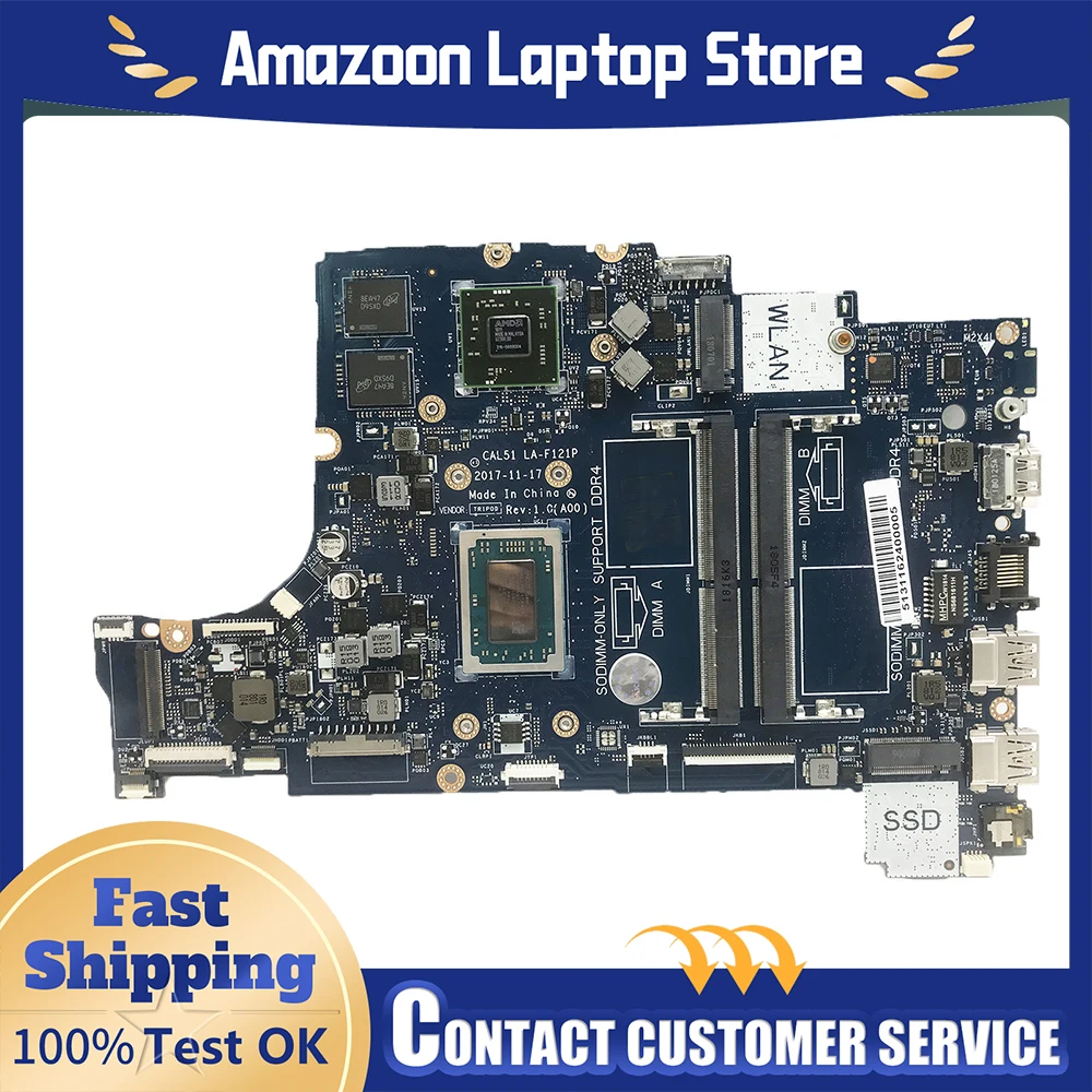 

Материнская плата для ноутбука DELL Inspiron 5575 5775 LA-F121P CAL51 01N0P9 0PV8CV 0GMXP8 09XH0N 0R9NMC R3 R5 R7
