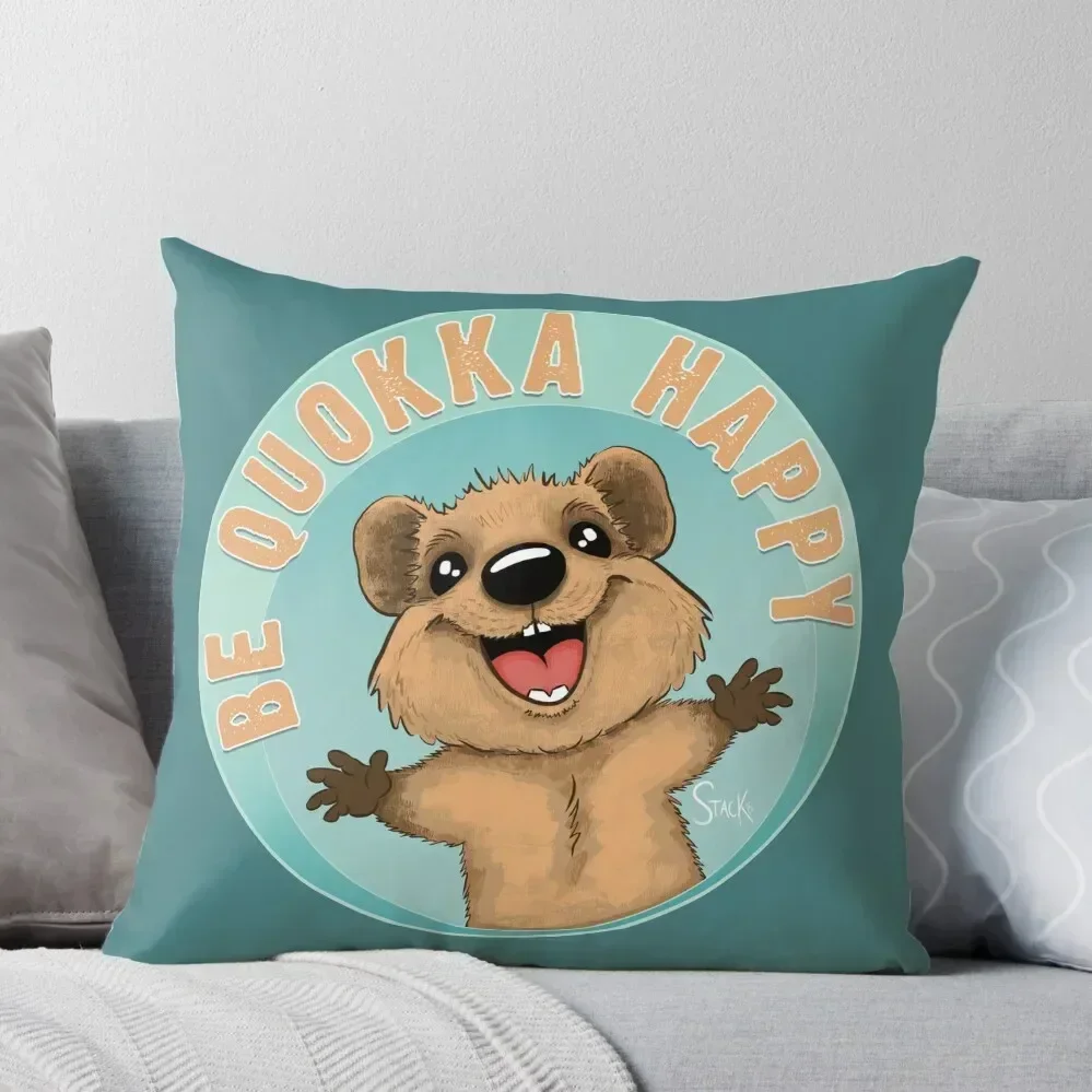 Be Quokka Happy Throw Pillow Cushion Cover For Sofa Decorative Cushions For Living Room pillow