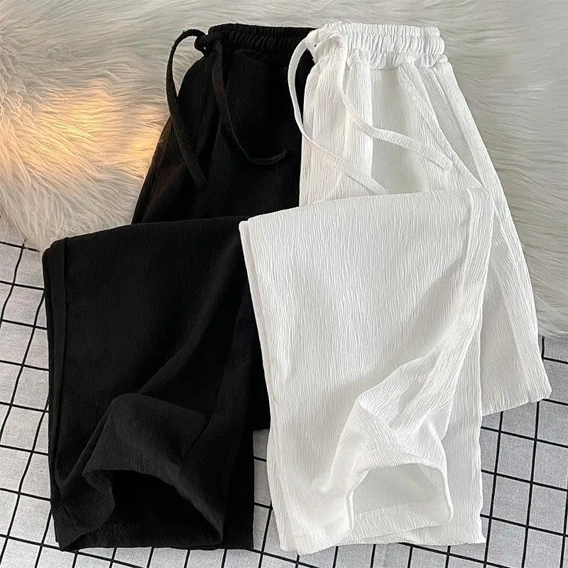 

Летние тонкие однотонные брюки прямого кроя с плиссировкой в стиле Treebark, повседневные, мужские, в японском винтажном стиле, молодежные, универсальные, модные, брендовые N...