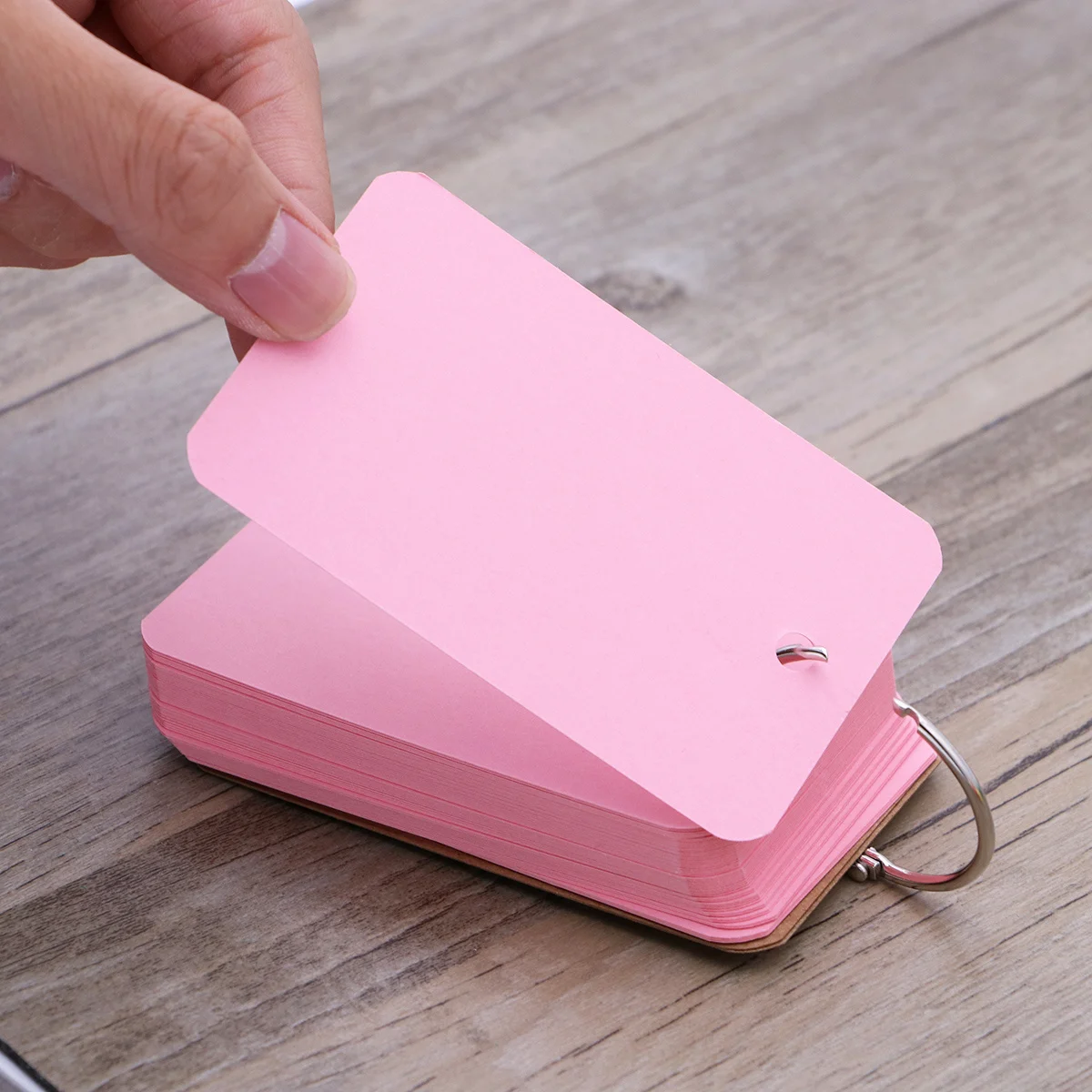 

6Pcs Binder Ring Blank Flash Cards Portable Notepads Easy Memo Pads DIY Study Word Cards Small Size School Supplies