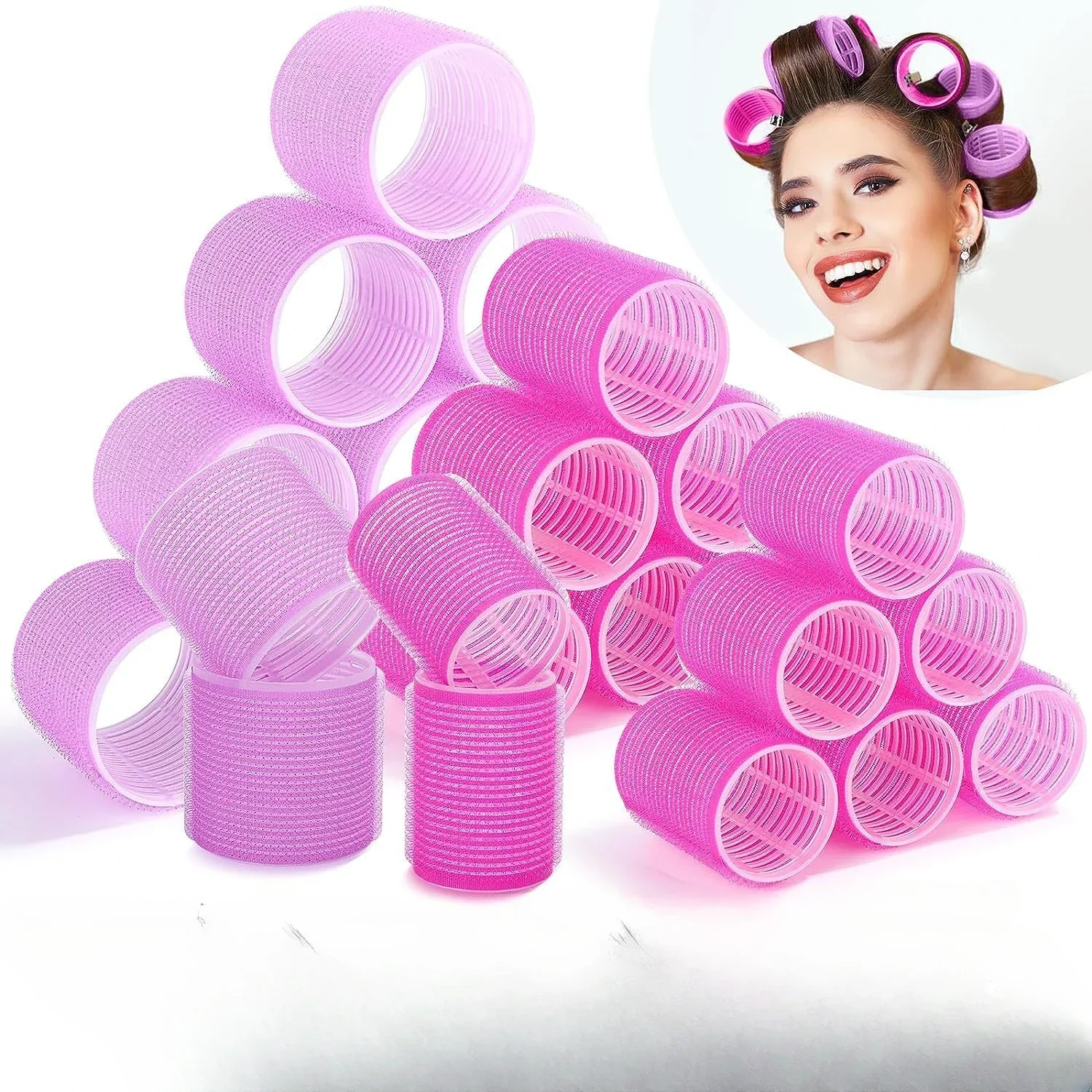 6pcs Self-adhesive Curling Roller Heatless Air Bangs Rollers Hair Curlers Bangs Volume Self-adhesive Hook Loop DIY Styling Tools