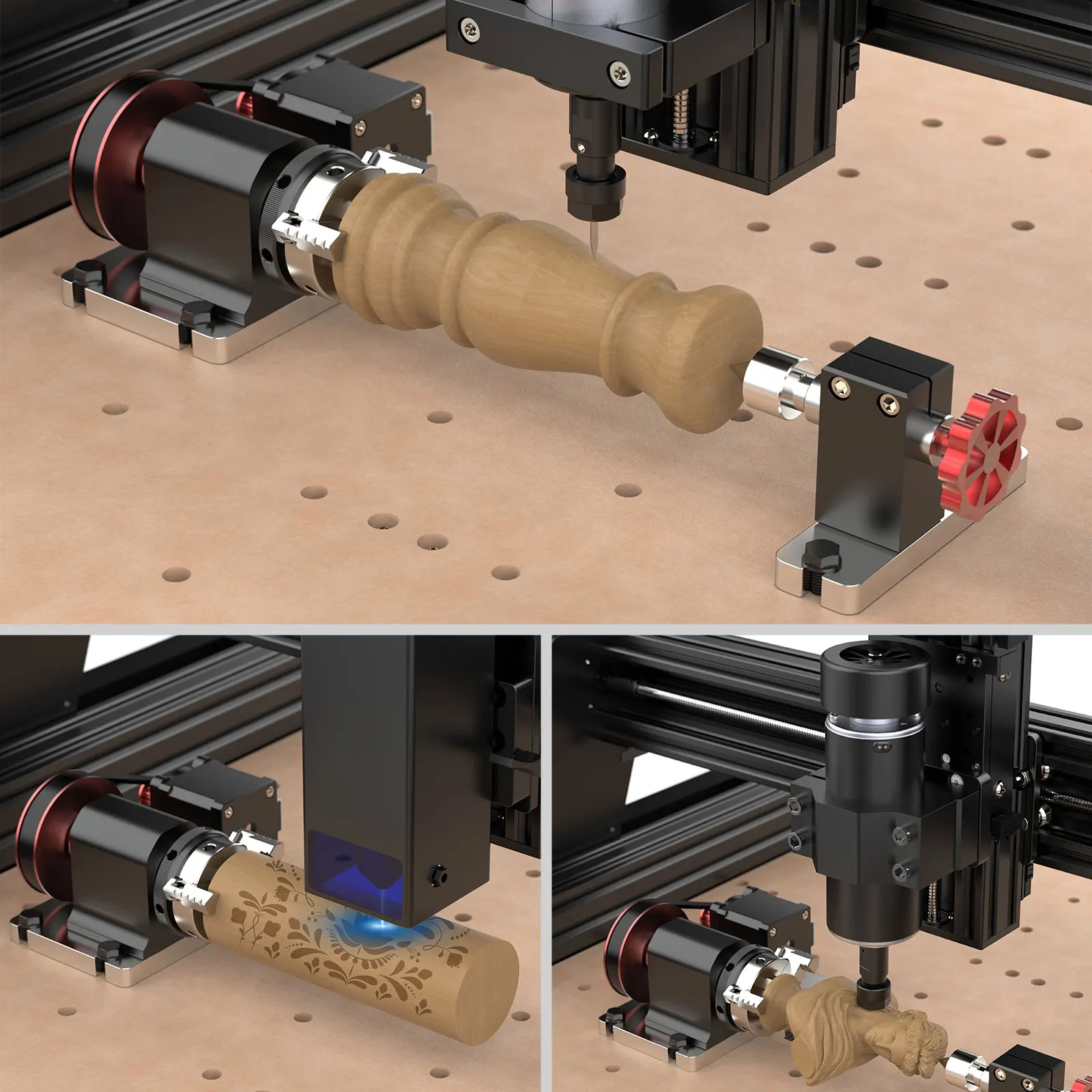 TWOTREES TTC450 Rotary Module For Engraving Cylindrical Object Cans Rotary Roller Engraving Module CNC Laser Engraving Machine