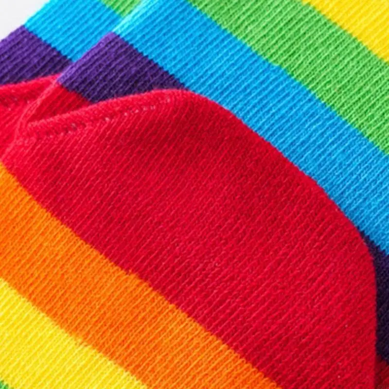 50 LADE CASTALE CASTABLE FIVE TOE SOEE SOPS COLLUTILLITLE RAINBOW STRIPE COMPLE