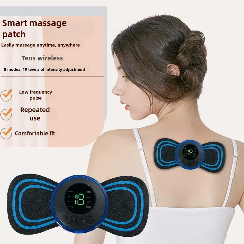 Mini Neck Massager Electric Muscle Stimulator Cervical Massage Patches Massage Pads Remote Control For Back Body Health