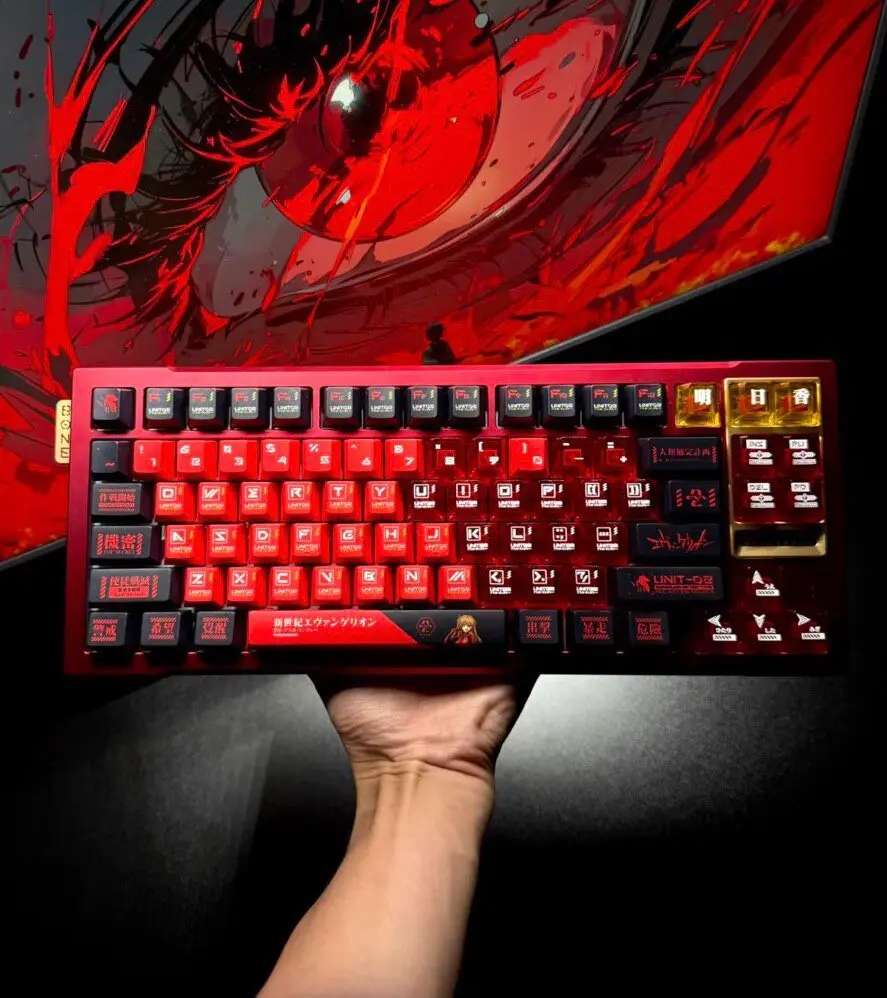 Custom Crimson Mecha Maiden Aesthetic Two-Tone Translucent PBT Original Height Unique Small Set Hot Sublimation Durable Gift!