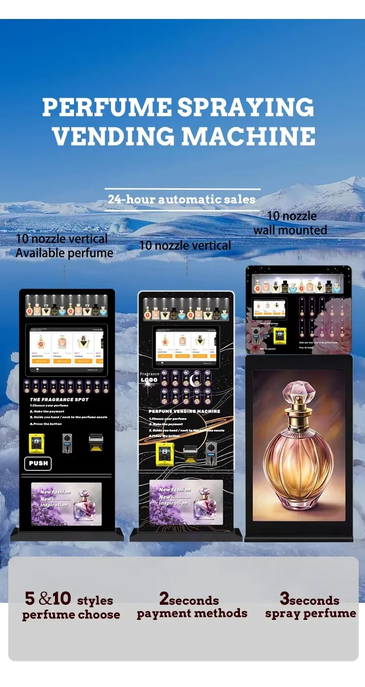 Business Smart Automatic Perfume Vending Machine with Credit Card Payment Cloud-Based Management Shopping Mall Use