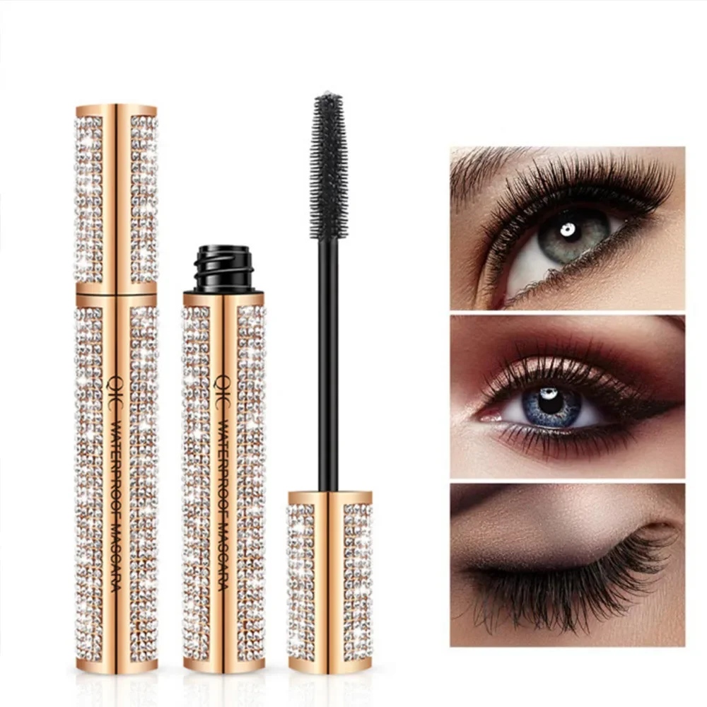 QIC-Mascara imperméable Diamond InjFiber, noir optique, extensions de cils