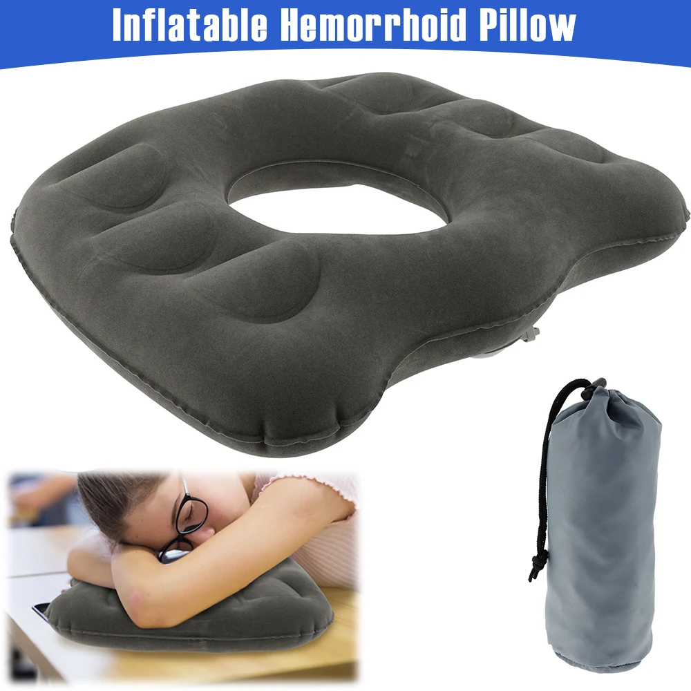 Aufblasbares Hämorrhoidenkissen, PVC-Donut-Sitzkissen, ergonomisches Hämorrhoiden-Steißbeinkissen, tragbares aufblasbares Reisesitzkissen