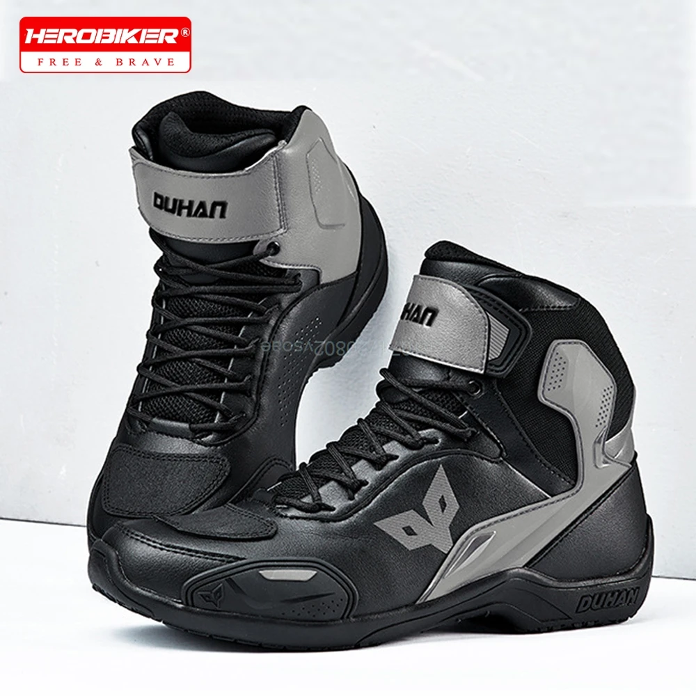 

DUHAN Motorcycle Boots Motocross Shoes Breathable Anti Sprain Foot Botas Para Moto Wear Resistant Fall Prevention Mid Top Shoe
