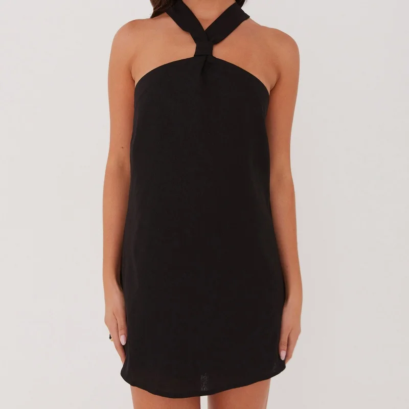 Y2kผู้หญิงHalterชุดมินิเซ็กซี่Tie Up BacklessแขนกุดBodycon Camiสั้นชุดความงามฤดูร้อนGraduation Sundress