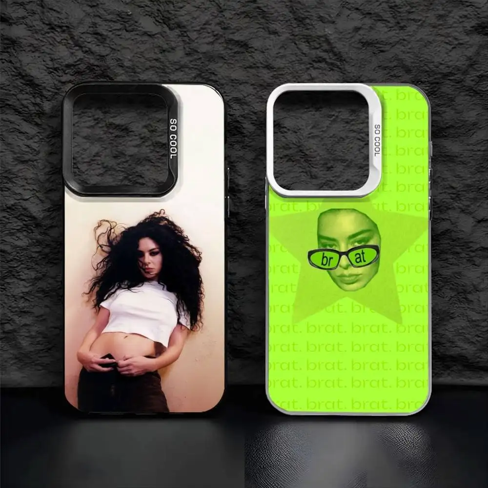 

C-charli X-xcx brat Phone Case For iPhone17, 16,15,14,13,12 Pro Max Black Candy Matte Shockproof Cover