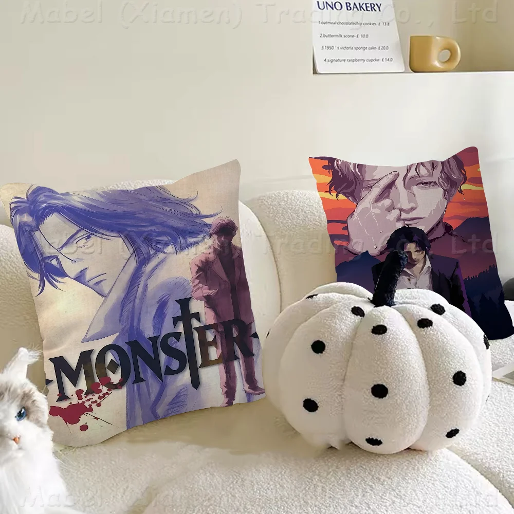 N-Naoki Urasawa S Monster Anime Pillow Gift Home Office Decoration Bedroom Sofa Car Cushion Cover Case 45x45