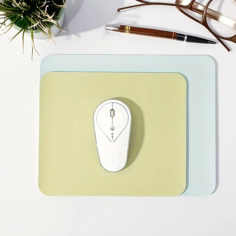 Solid Color Simple Design Small Square Mouse Pad Anti-Slip Rubber Base Portable Office DeskPad Computer Notebook PC Accessories