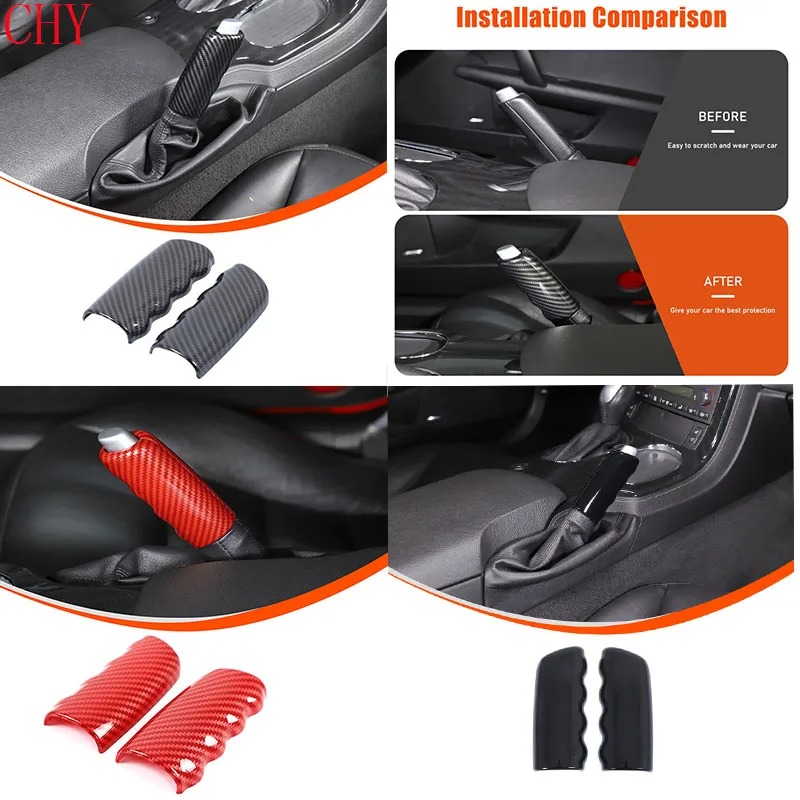 

ABS Carbon Fiber For Chevrolet Corvette C6 2005-2013 Car handbrake lever cover sticker car interior decoration accessories