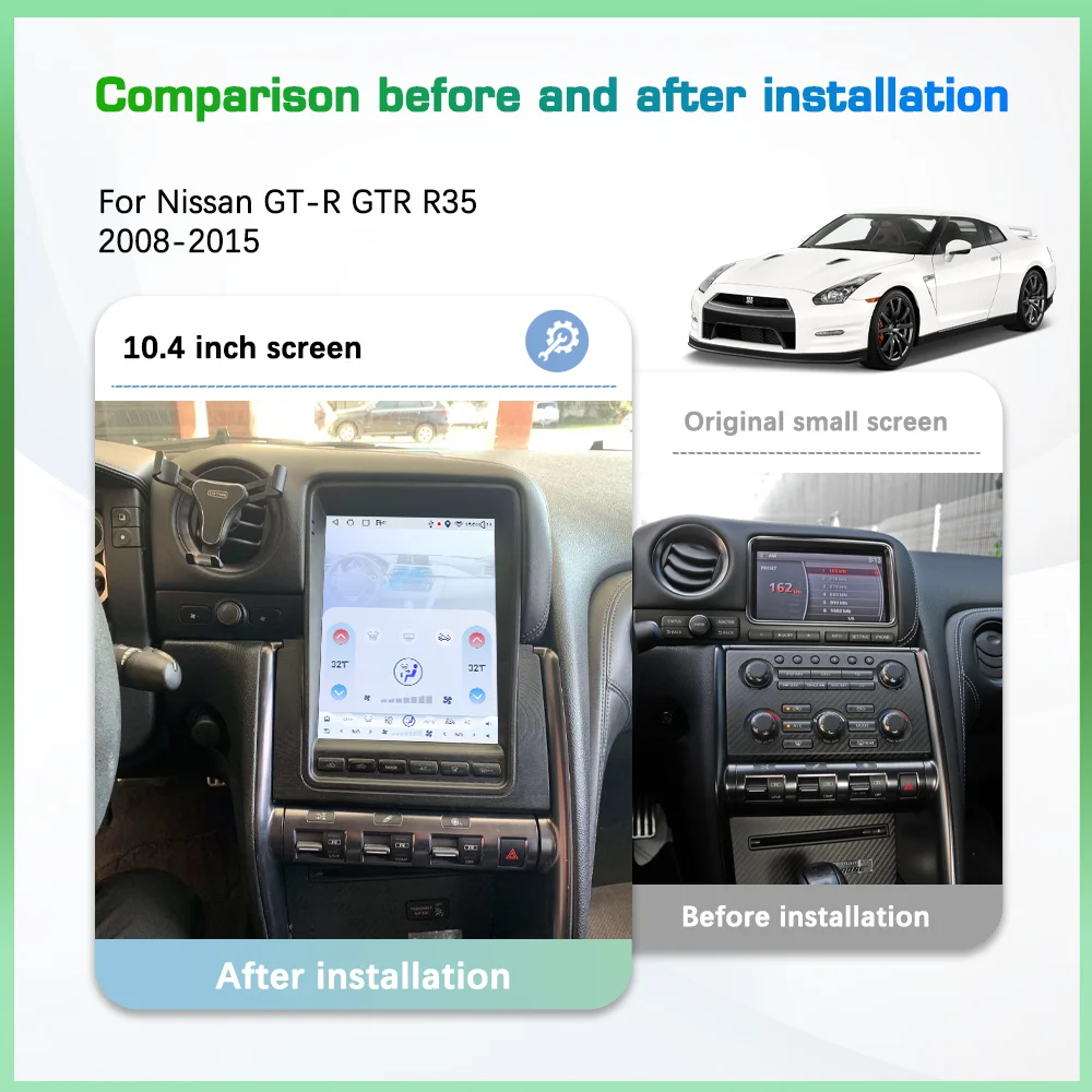 10.4inch Android13 For Nissan GT-R GTR R35 2008-2015 Car Multimedia Video Player GPS Navigation AUTO Radio 4G Carplay 360 Stereo