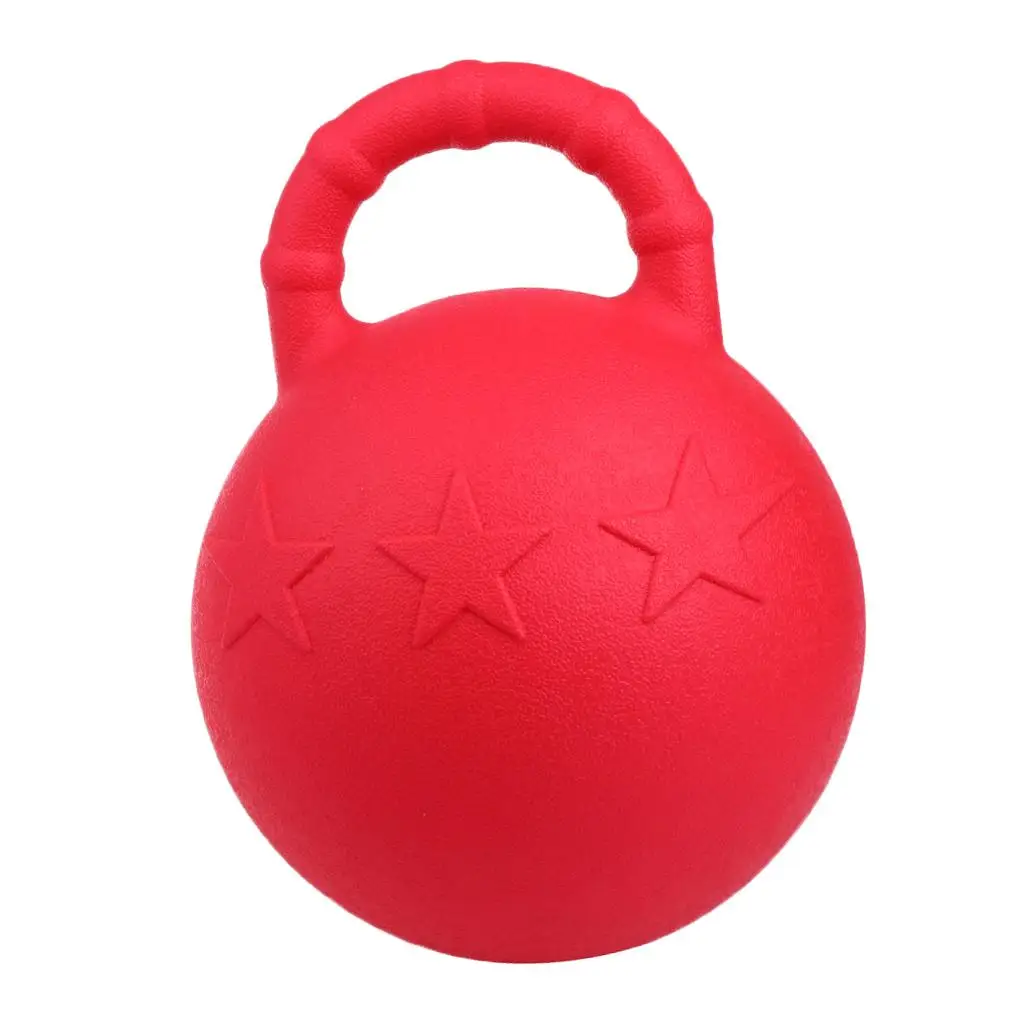 

Rubber Equine Solid Jolly Ball with Handle Horse Chew Toy Large Fruit Scented Ball for Horses and Dogs Training