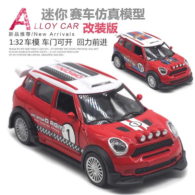 Model samochodu rajdowego w skali 1:32, malowany, ze stopu, zmodyfikowana wersja, z funkcją Pull Back, otwierane drzwi, zabawka dla dzieci, prezent.