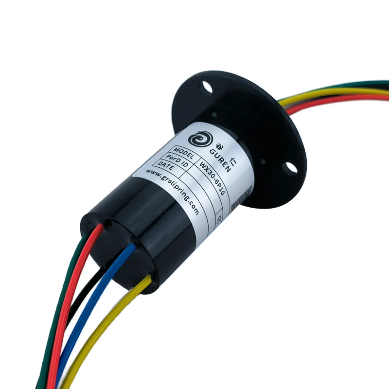 OD 30mm 6-way 10A capsule electric slip ring small size 10A current rotating conductive slip ring 6-way collector ring