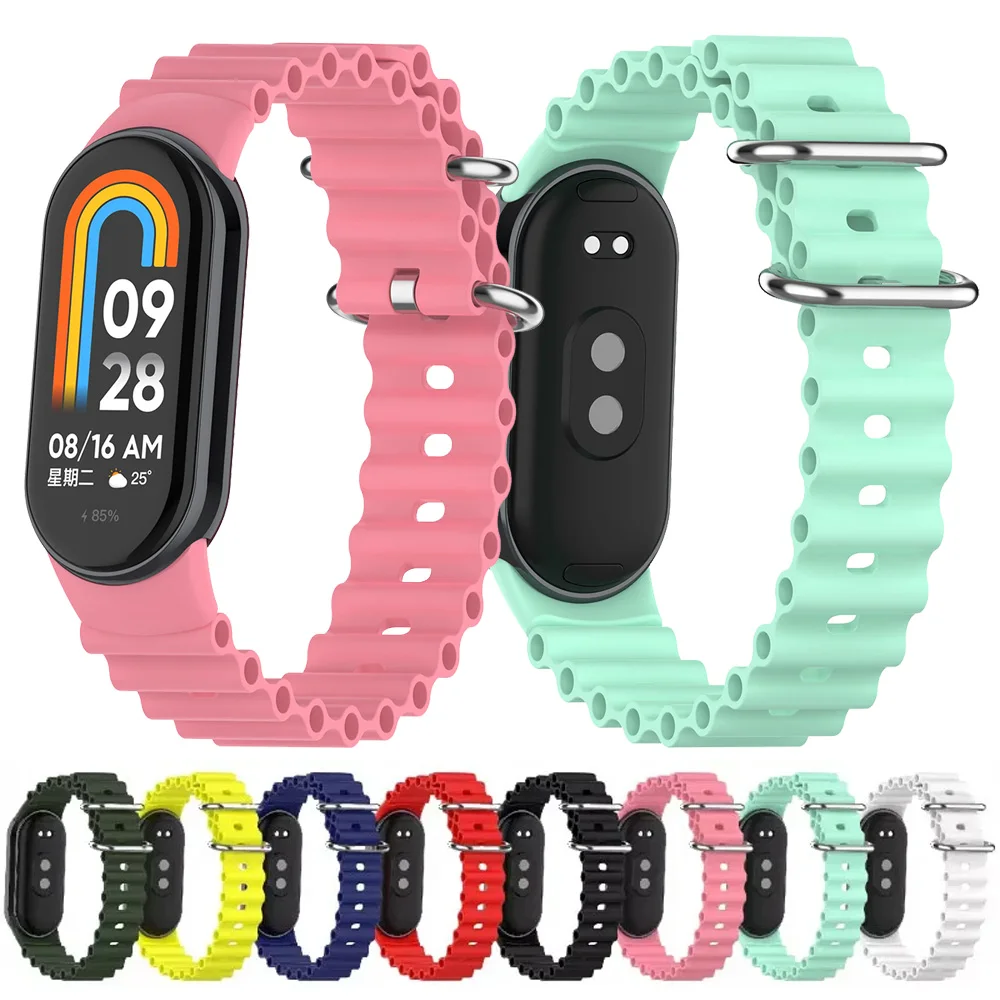 Ocean Silikonarmband für Xiaomi Mi Band 10 9 8 Smartwatch Sport-Armband Komfortables Band für Xiaomi Mi Band 10 9 8 Zubehör